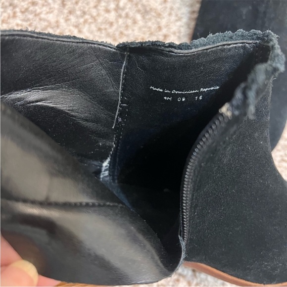 Black Suede Ankle Boots Jack Rogers Size 9M Side Zipper - Picture 9 of 11